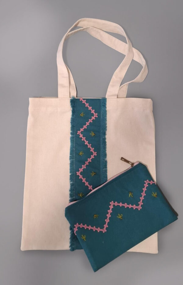 Tote & Makeup Bag with Armenian Embroidery