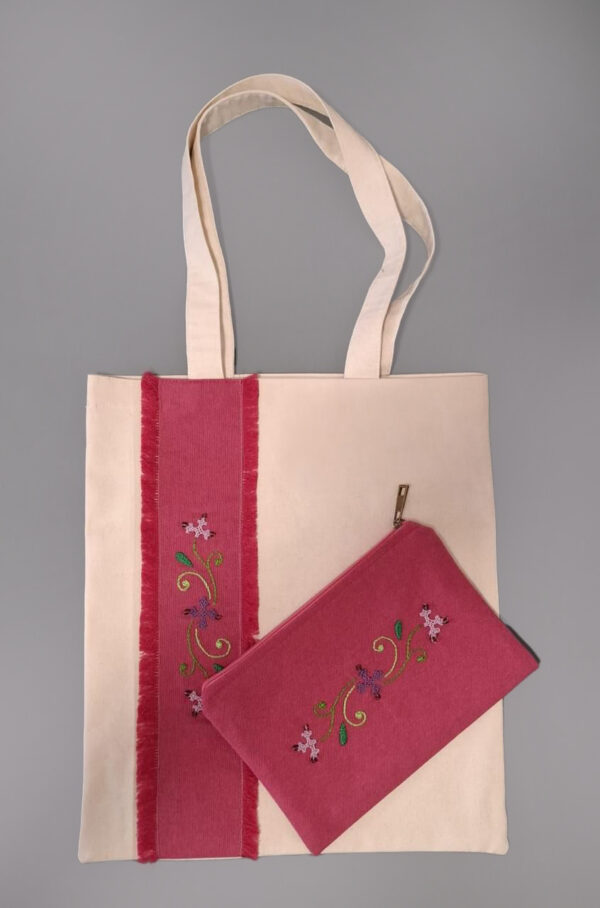 Tote & Makeup Bag with Armenian Embroidery