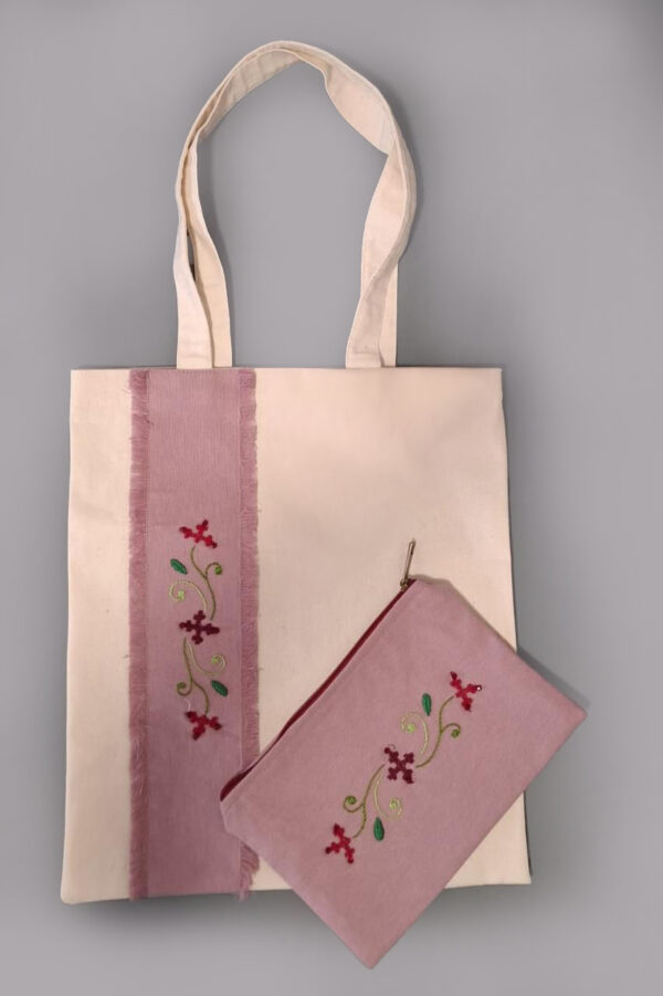 Tote & Makeup Bag with Armenian Embroidery